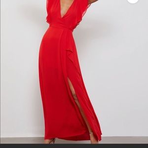 Red Elegant Fluttery Dress - BCBG Maxazria